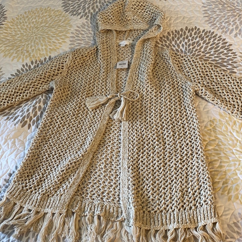 NWT J. Jill Crochet Hooded Sweater J Jill - Picture 9 of 11
